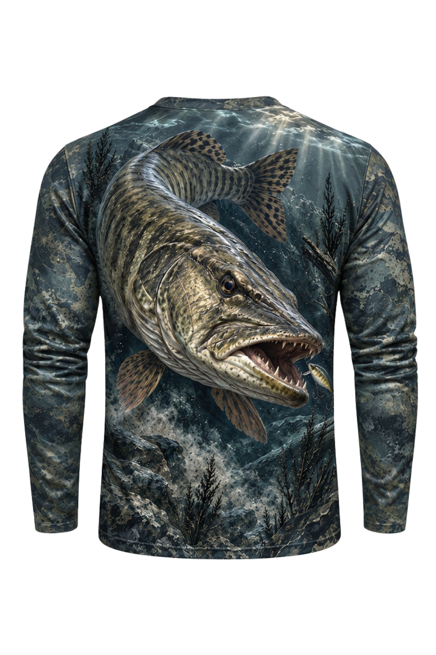 Performance Fishing Long Sleeve - Dark Rock Musky Apex - ULS588K image 5