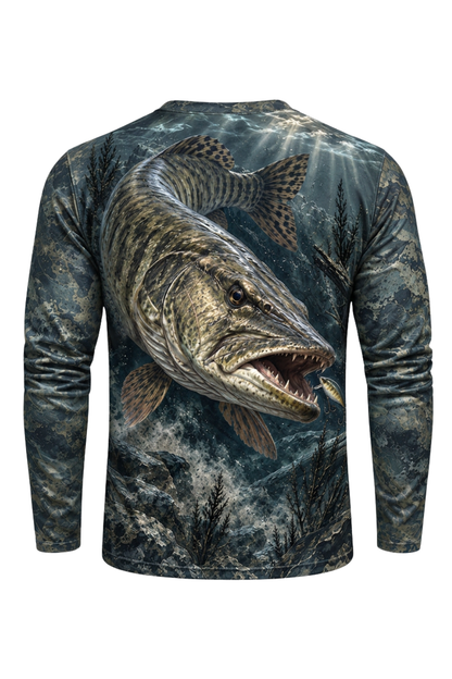 Performance Fishing Long Sleeve - Dark Rock Musky Apex - ULS588K image 5
