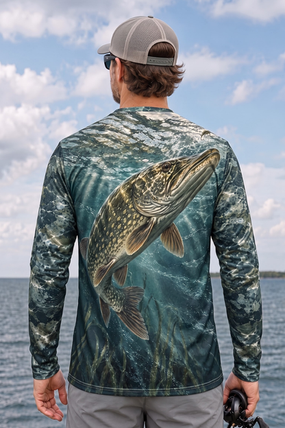 Performance Fishing Long Sleeve - Northern Pike Weedbed Strike - ULS589K image 2
