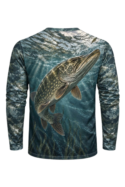 Performance Fishing Long Sleeve - Northern Pike Weedbed Strike - ULS589K image 5