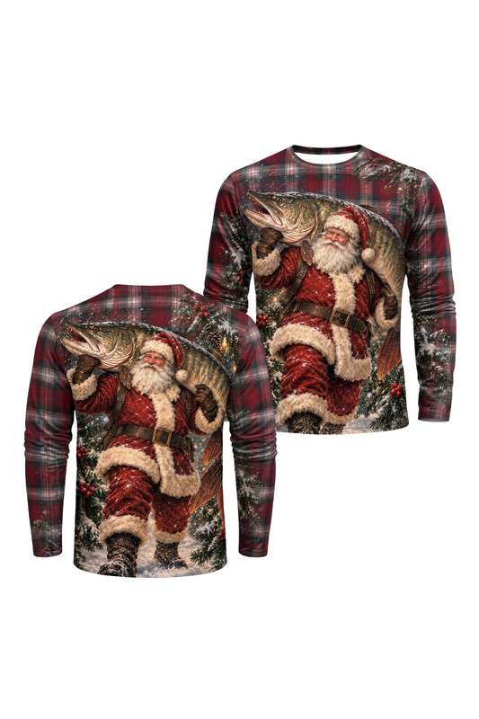 Performance Fishing Long Sleeve - Christmas Santa Musky Plaid - ULS590K image 1