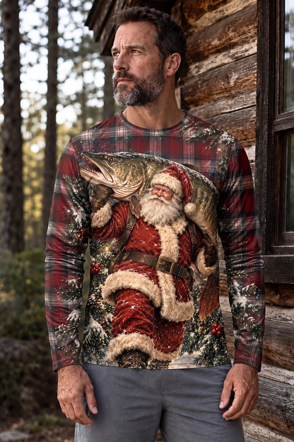 Performance Fishing Long Sleeve - Christmas Santa Musky Plaid - ULS590K image 2