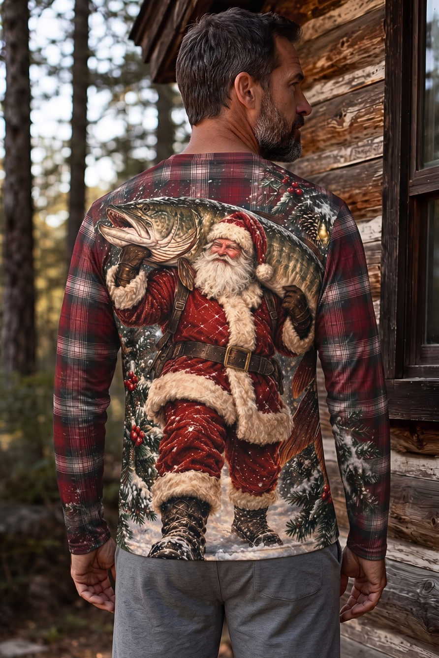 Performance Fishing Long Sleeve - Christmas Santa Musky Plaid - ULS590K image 3