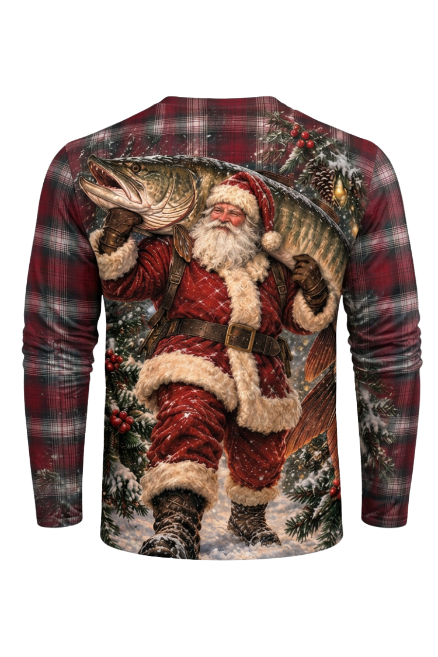 Performance Fishing Long Sleeve - Christmas Santa Musky Plaid - ULS590K image 6