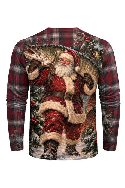 Performance Fishing Long Sleeve - Christmas Santa Musky Plaid - ULS590K image 6