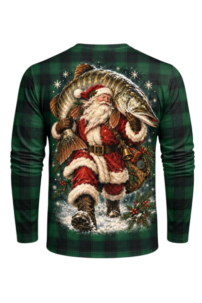 Performance Fishing Long Sleeve - Green Plaid Santa Musky - ULS592K image 6