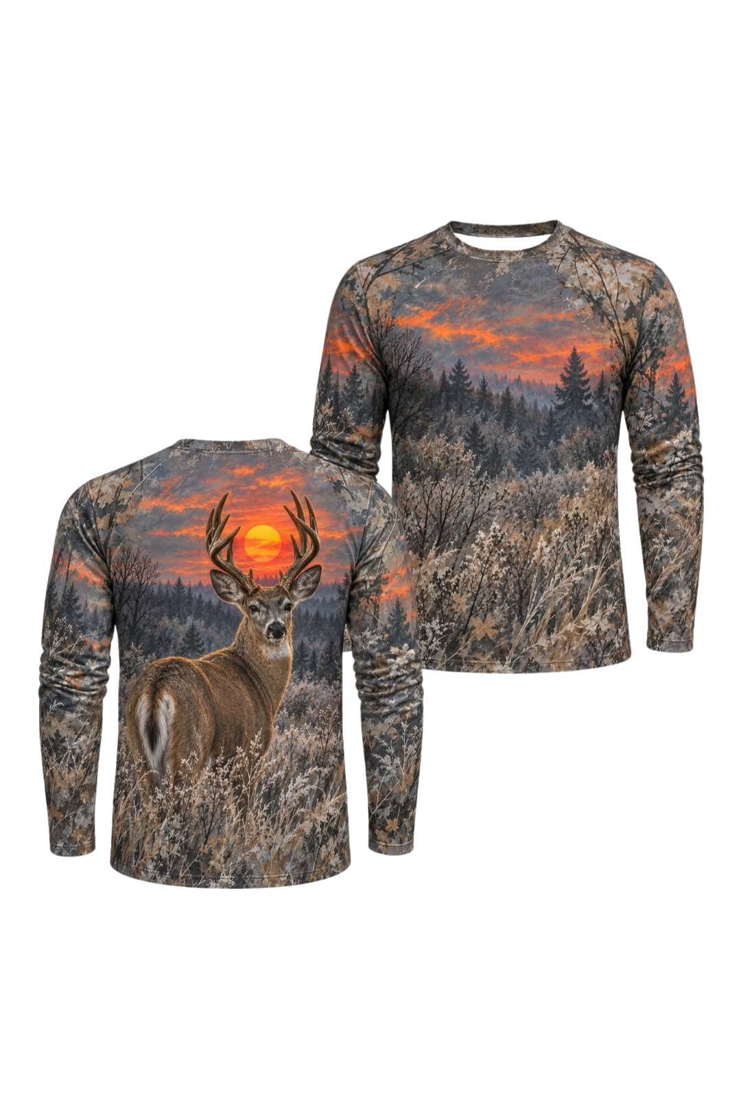 Performance Hunting Long Sleeve - Sunset Timber Whitetail Deer - ULS594K image 1