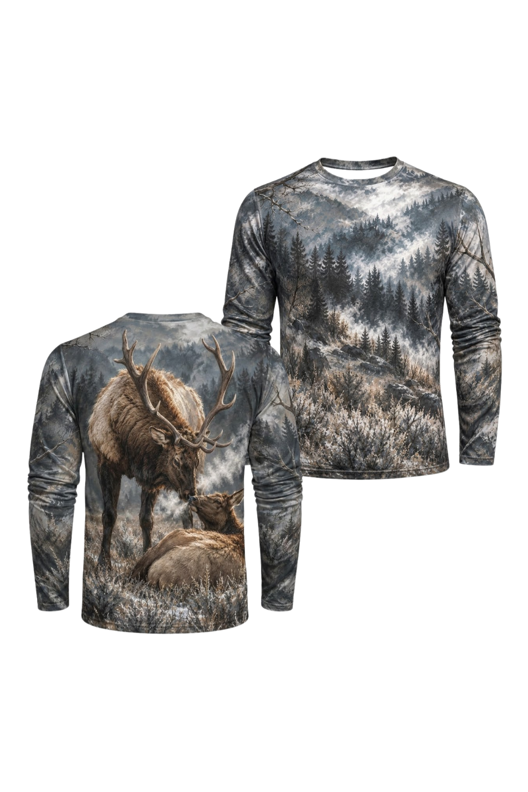 Performance Hunting Long Sleeve - Misty Mountain Elk Pair - ULS595K image 1