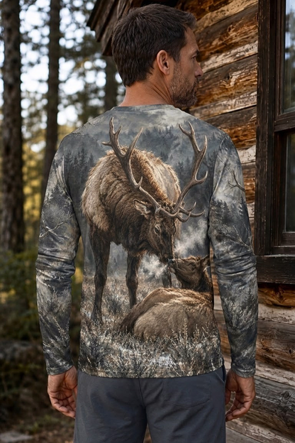 Performance Hunting Long Sleeve - Misty Mountain Elk Pair - ULS595K image 2