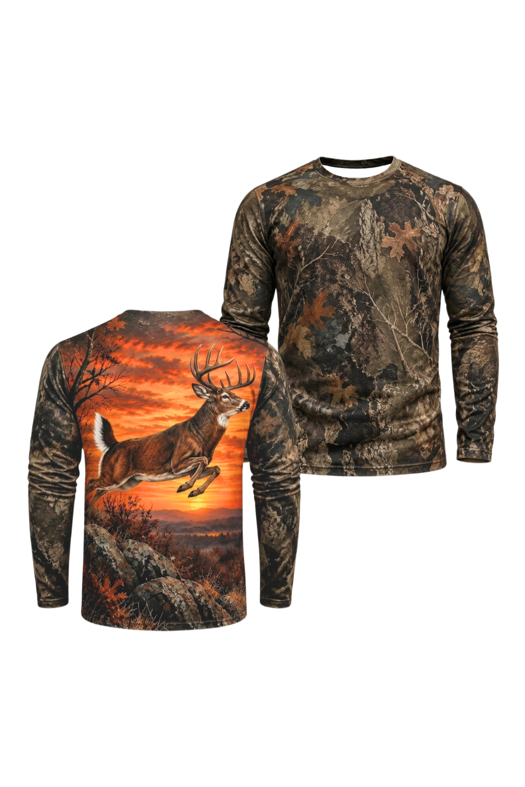 Performance Hunting Long Sleeve - Sunset Ridge Leaping Whitetail - ULS596K image 1