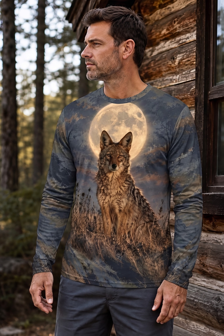 Performance Hunting Long Sleeve - Full Moon Howling Coyote - ULS598K image 2