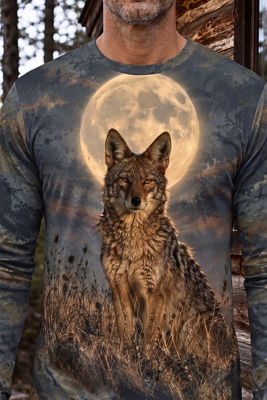 Performance Hunting Long Sleeve - Full Moon Howling Coyote - ULS598K image 4