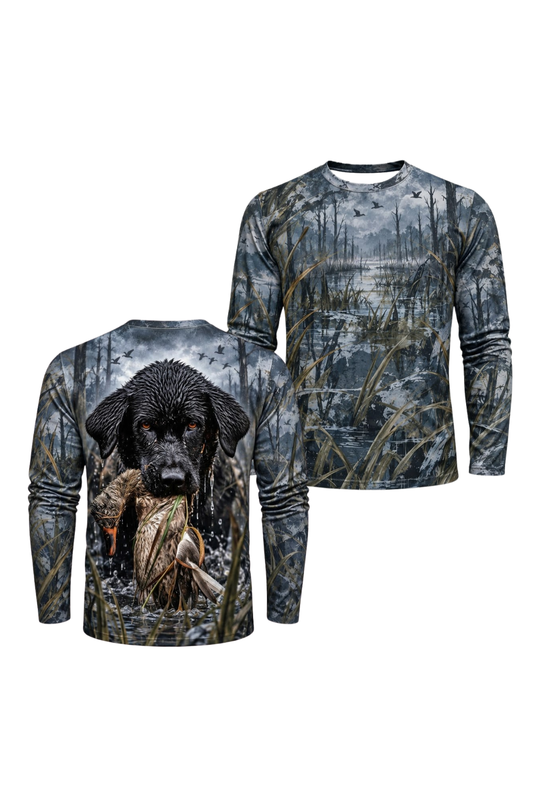 Performance Hunting Long Sleeve - Waterfowl Black Lab Retrieve - ULS600K image 1