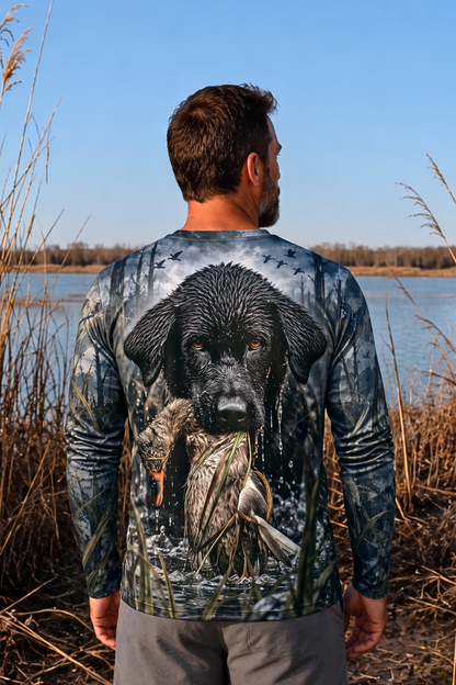 Performance Hunting Long Sleeve - Waterfowl Black Lab Retrieve - ULS600K image 2