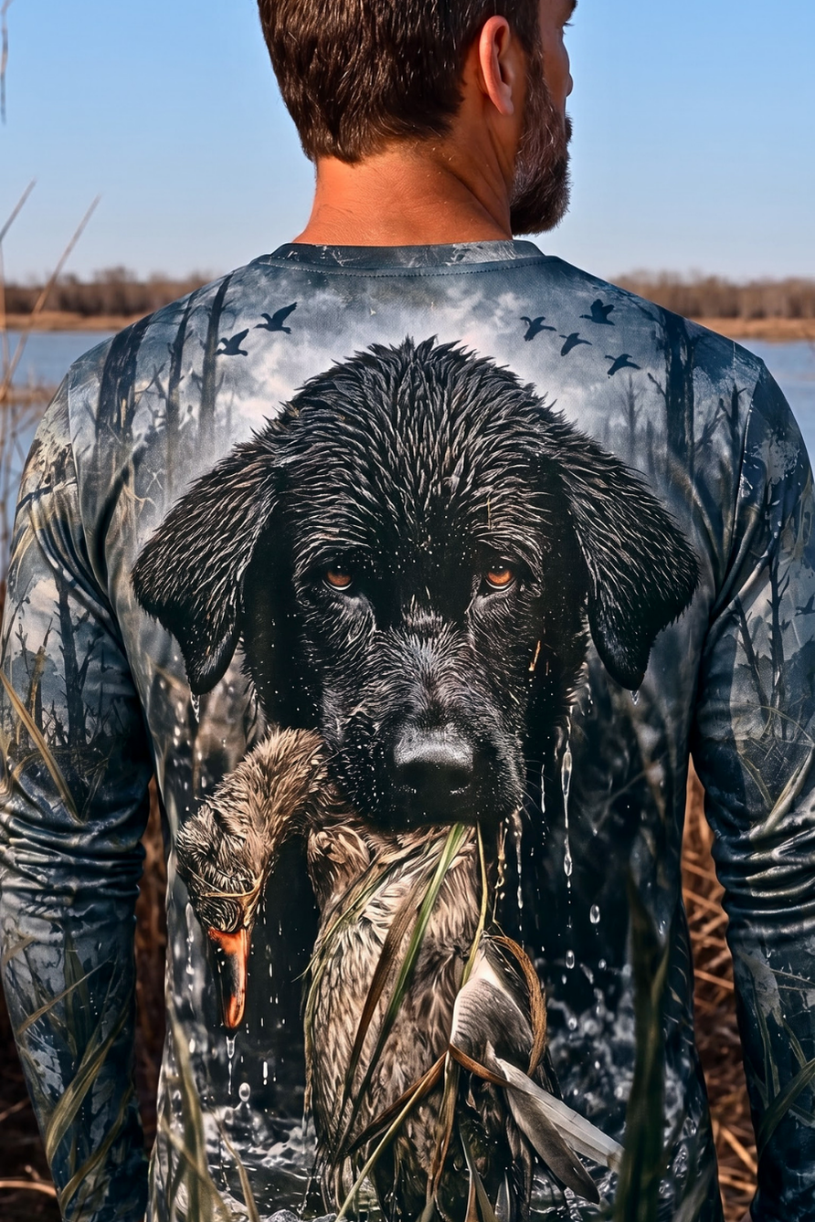 Performance Hunting Long Sleeve - Waterfowl Black Lab Retrieve - ULS600K image 4