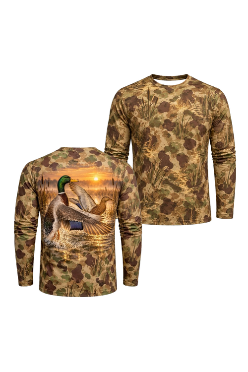 Performance Hunting Long Sleeve - Sunrise Marsh Mallard Pair - ULS602K image 1