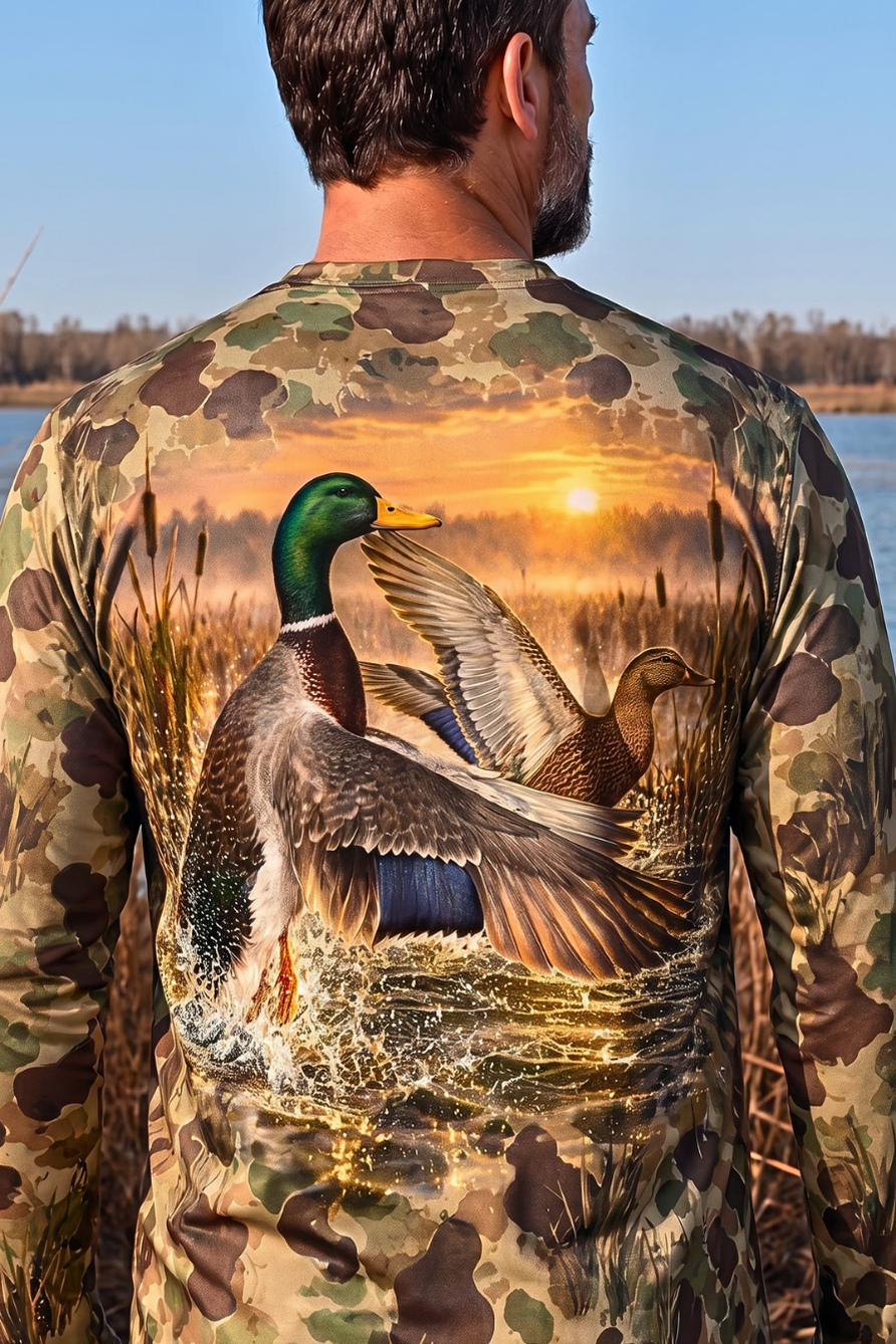 Performance Hunting Long Sleeve - Sunrise Marsh Mallard Pair - ULS602K image 4