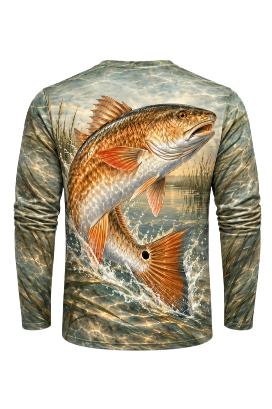 Performance Fishing Long Sleeve - Shallow Grass Redfish Breach - ULS603K image 5