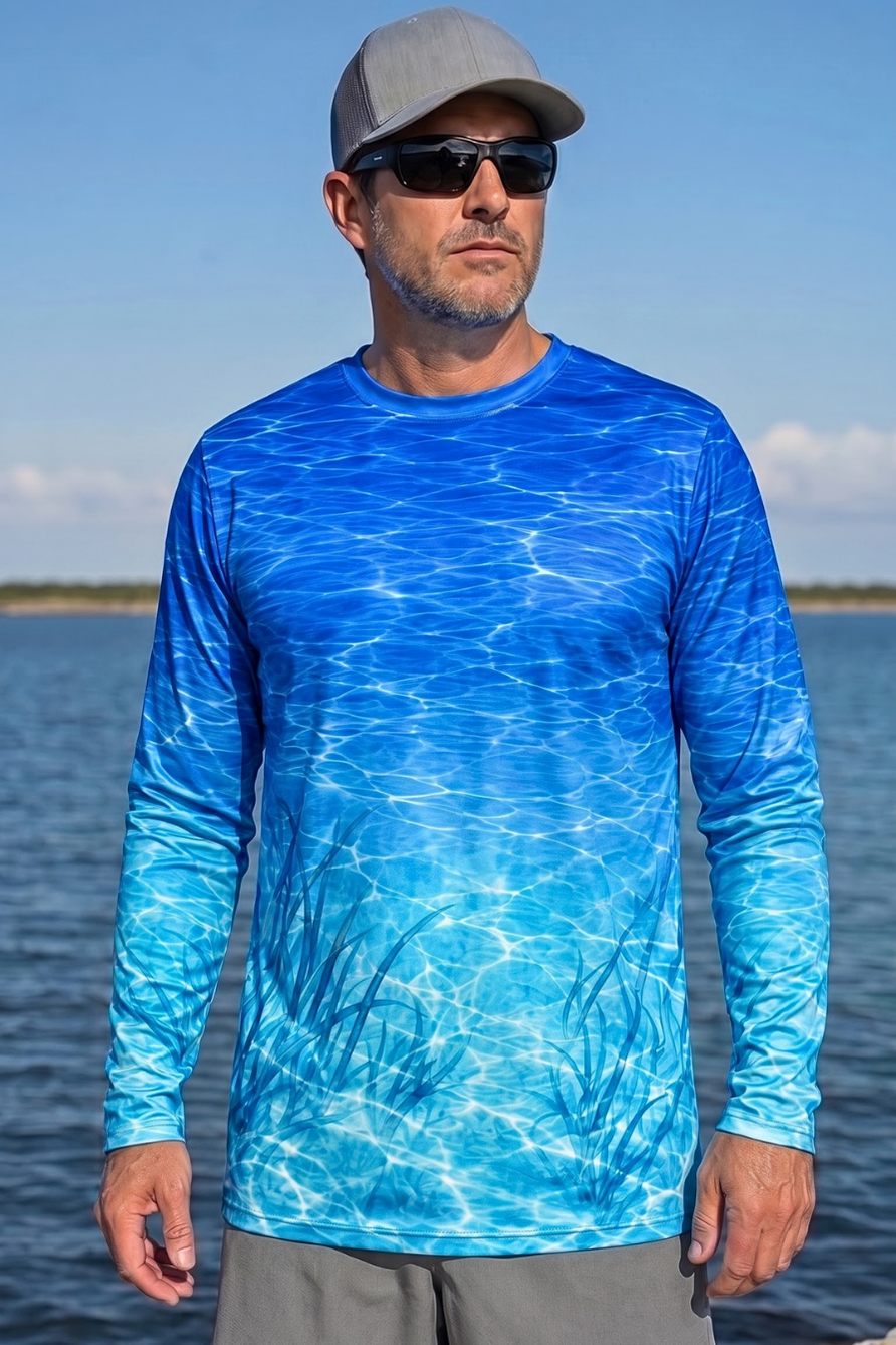 Performance Fishing Long Sleeve - Ocean Blue Redfish Tail Tailing - ULS604K image 3
