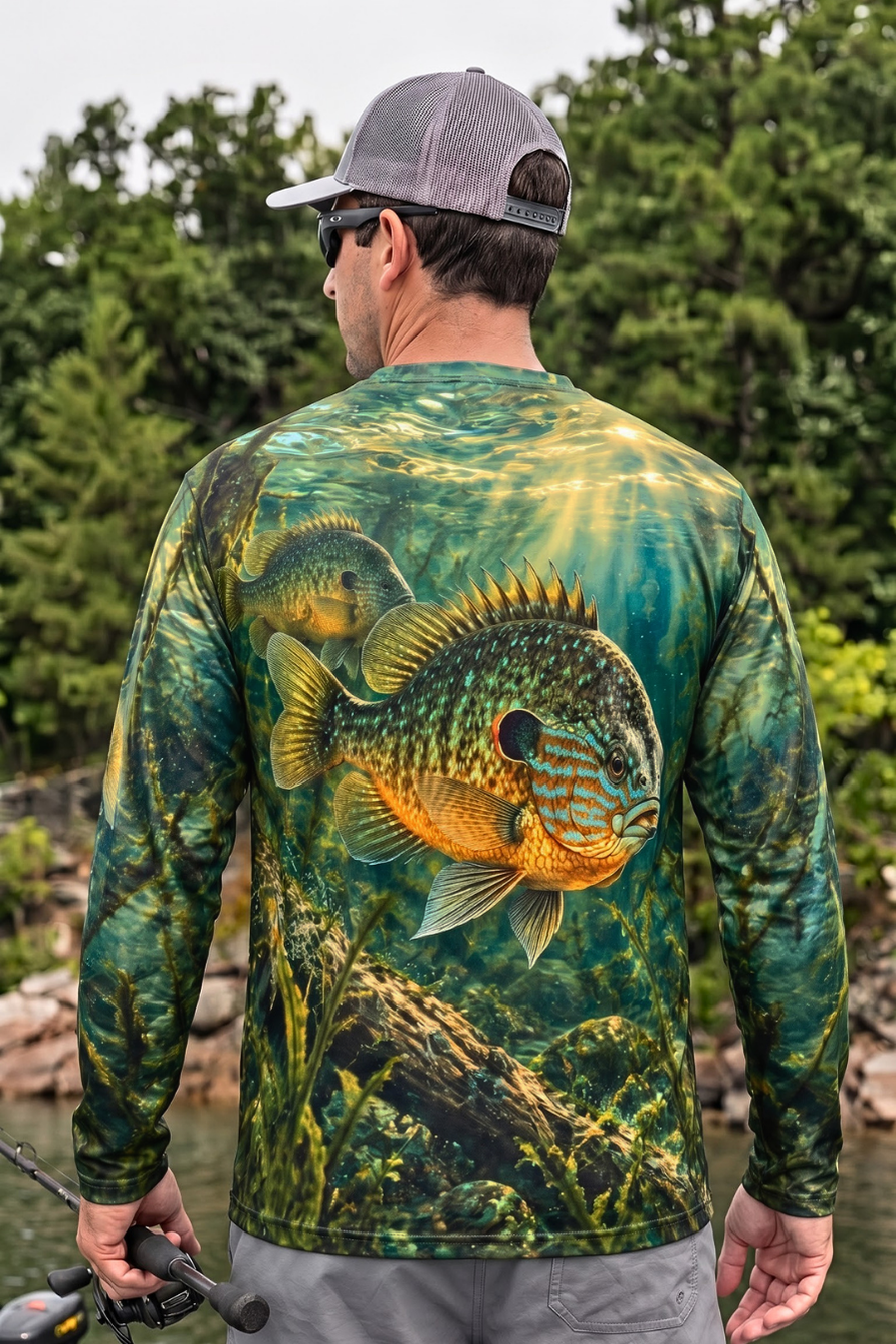 Performance Fishing Long Sleeve - Sunlit Pumpkinseed - ULS608K image 3