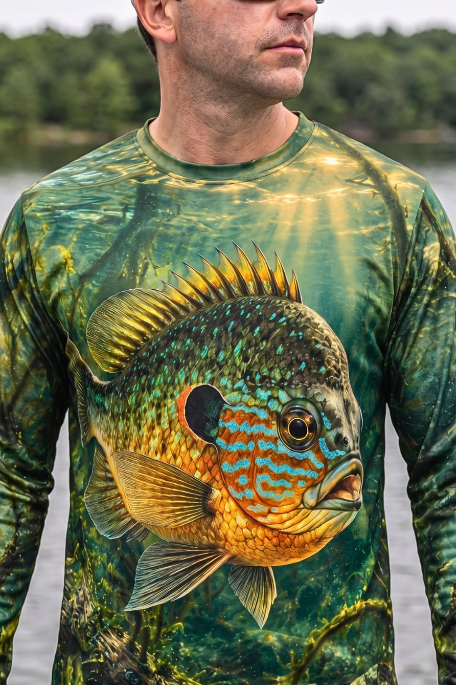 Performance Fishing Long Sleeve - Sunlit Pumpkinseed - ULS608K image 4