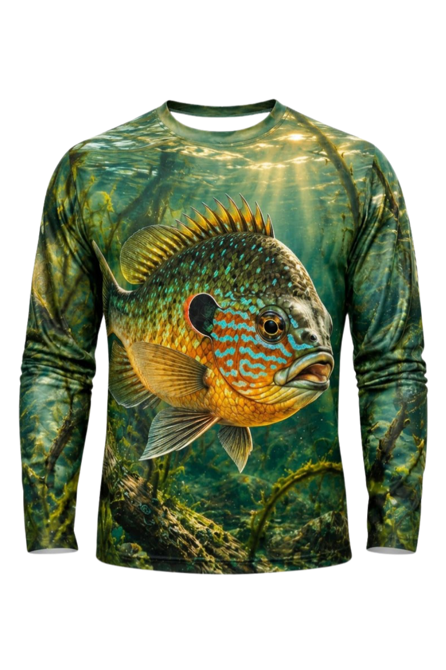 Performance Fishing Long Sleeve - Sunlit Pumpkinseed - ULS608K image 5