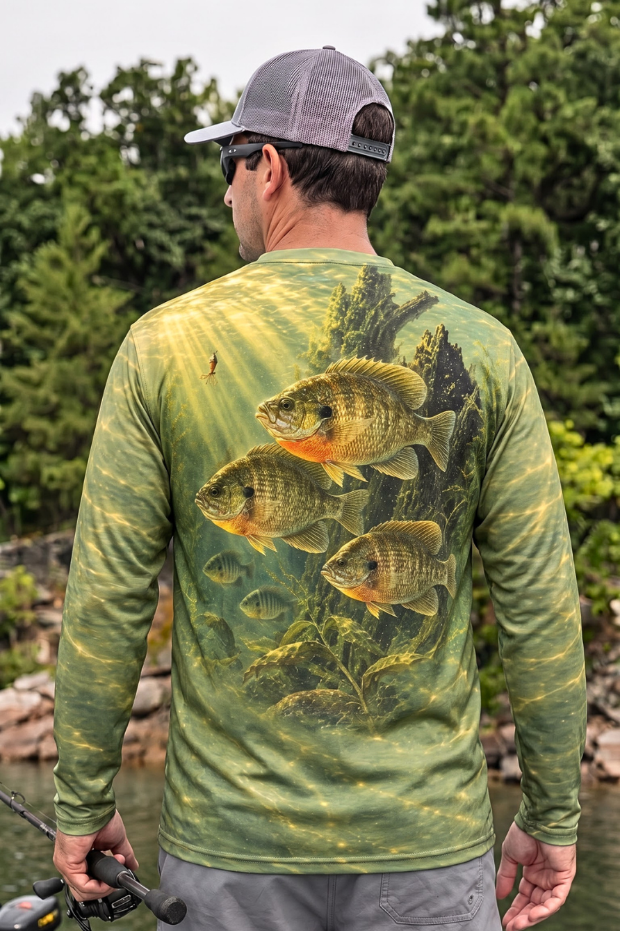 Performance Fishing Long Sleeve - Golden Ray Bluegill School - ULS609K image 2