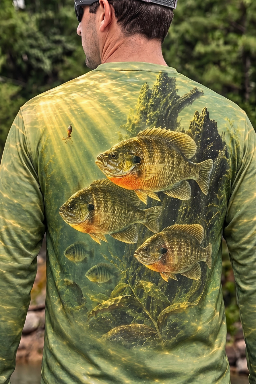 Performance Fishing Long Sleeve - Golden Ray Bluegill School - ULS609K image 4