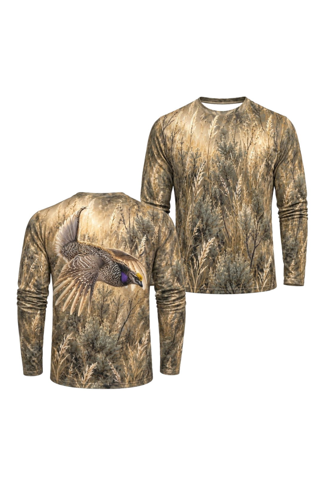 Performance Hunting Long Sleeve - Brushland Grouse Takeoff - ULS610K image 1