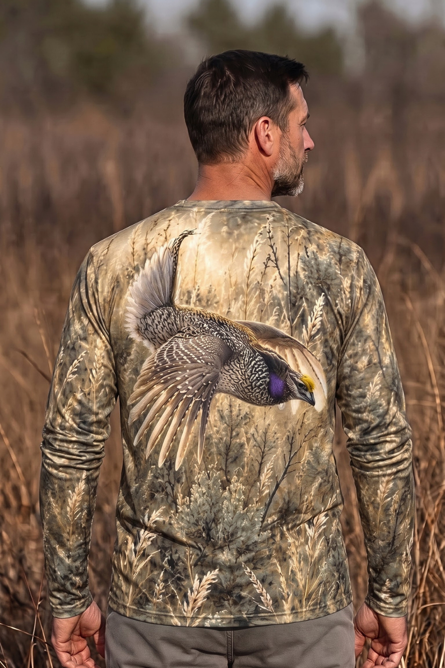 Performance Hunting Long Sleeve - Brushland Grouse Takeoff - ULS610K image 2