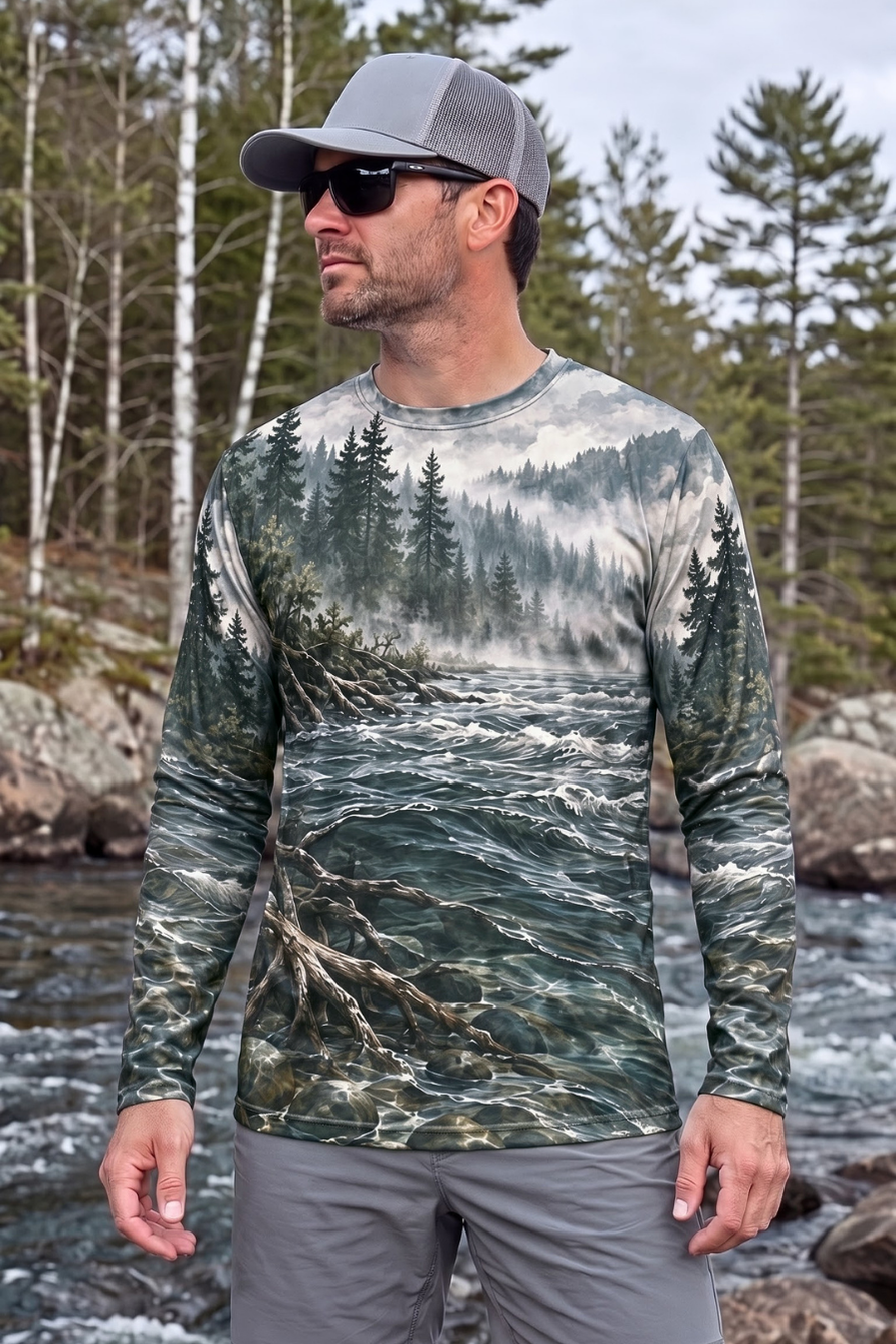 Performance Fishing Long Sleeve - Mist River Bigfoot Steelhead - ULS614K image 3