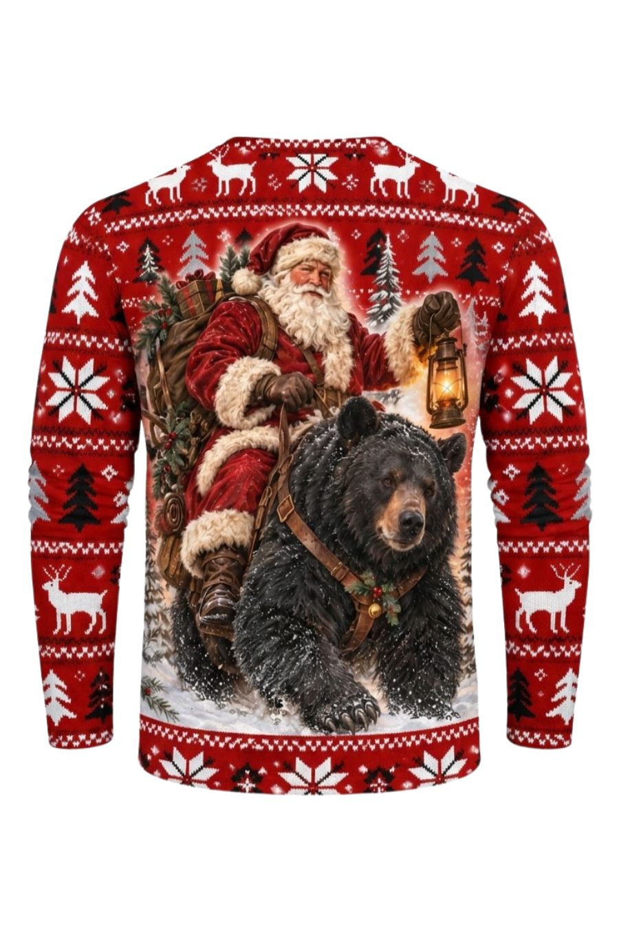 Performance Hunting Long Sleeve - Festive Santa Black Bear Trek - ULS616K image 6