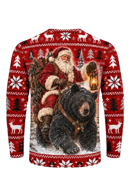 Performance Hunting Long Sleeve - Festive Santa Black Bear Trek - ULS616K image 6