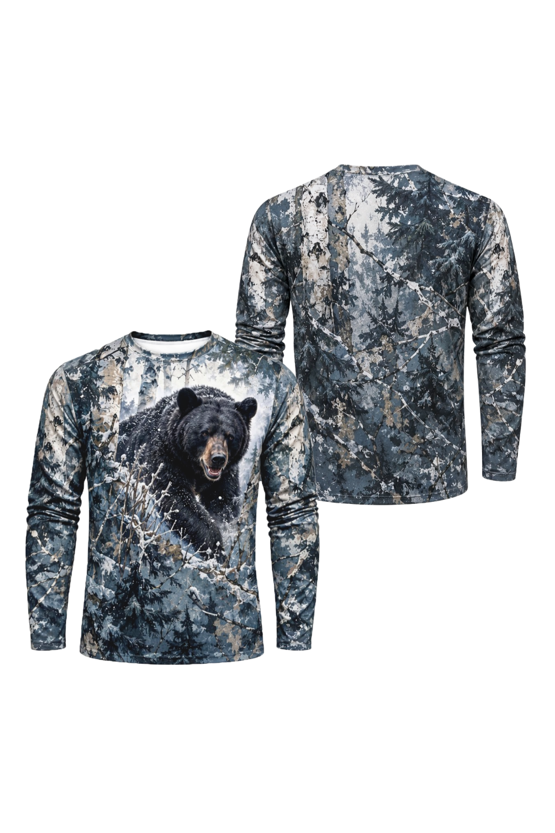 Performance Hunting Long Sleeve - Snowy Timber Black Bear - ULS618K image 1
