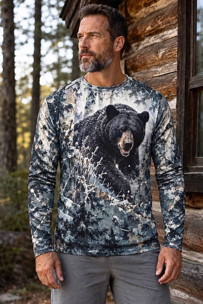 Performance Hunting Long Sleeve - Snowy Timber Black Bear - ULS618K image 2