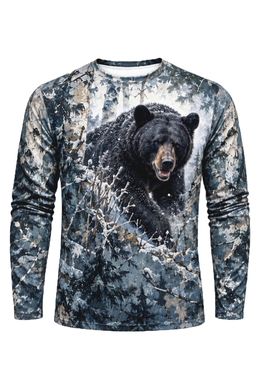 Performance Hunting Long Sleeve - Snowy Timber Black Bear - ULS618K image 5