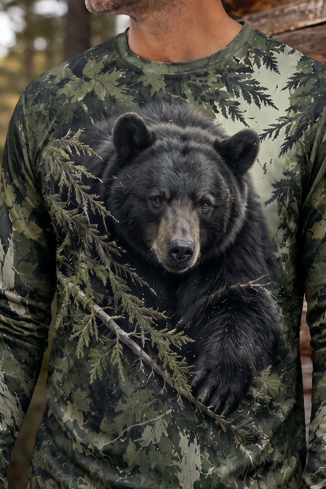 Performance Hunting Long Sleeve - Deep Forest Black Bear - ULS619K image 4