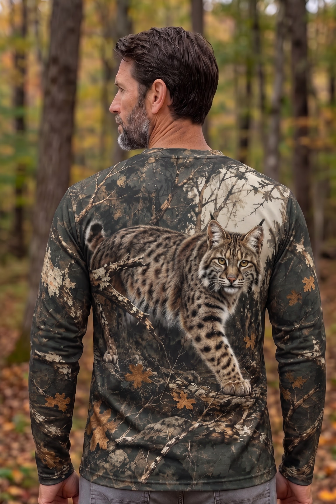 Performance Hunting Long Sleeve - Autumn Forest Bobcat Stalker - ULS626K image 2