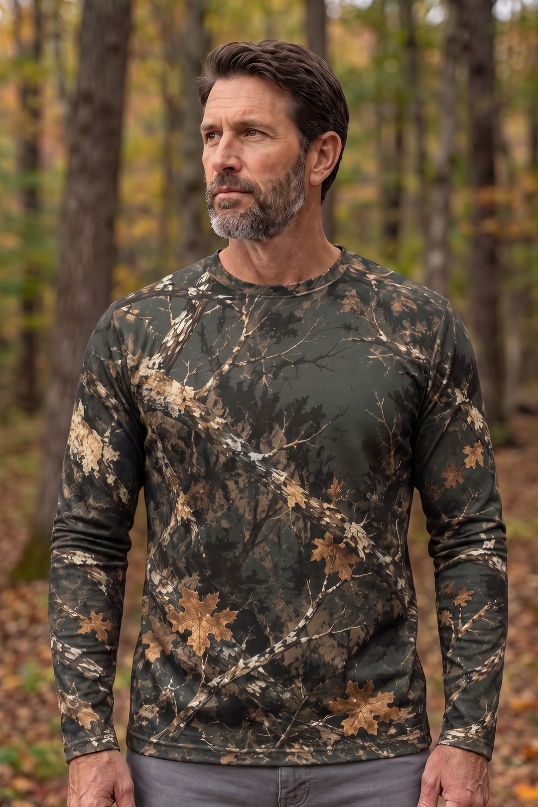Performance Hunting Long Sleeve - Autumn Forest Bobcat Stalker - ULS626K image 3