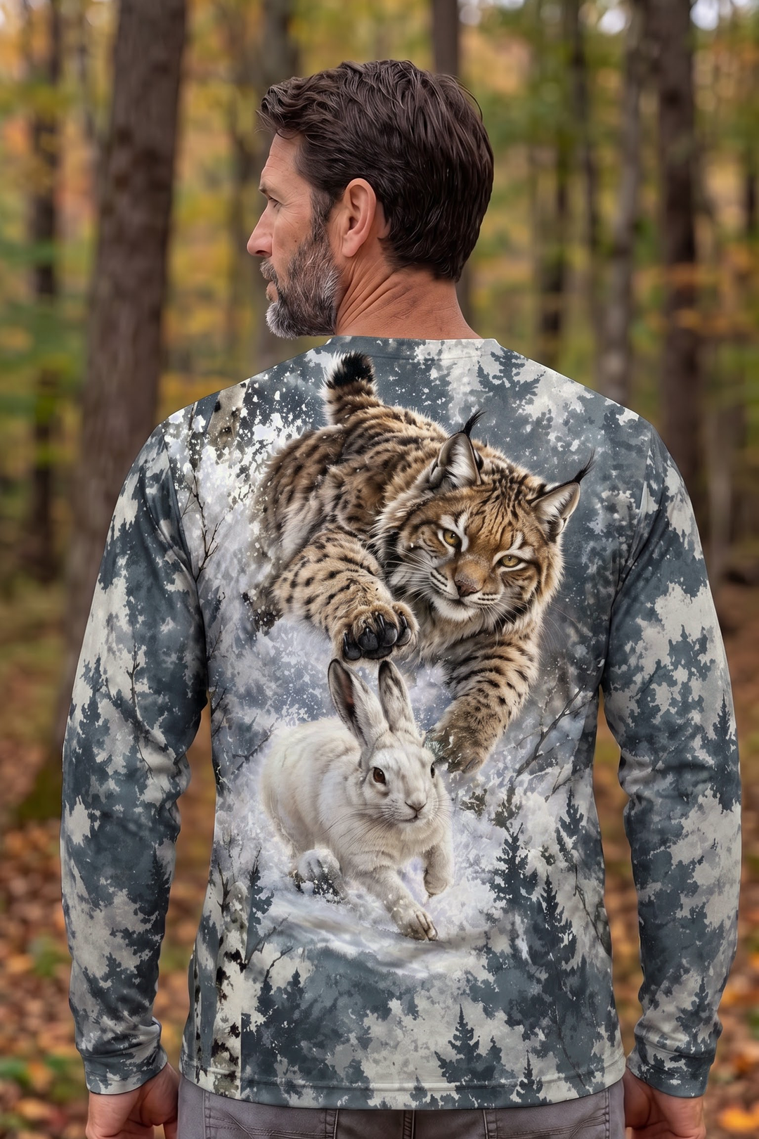 Performance Hunting Long Sleeve - Winter Birch Bobcat Pursuit - ULS627K image 2