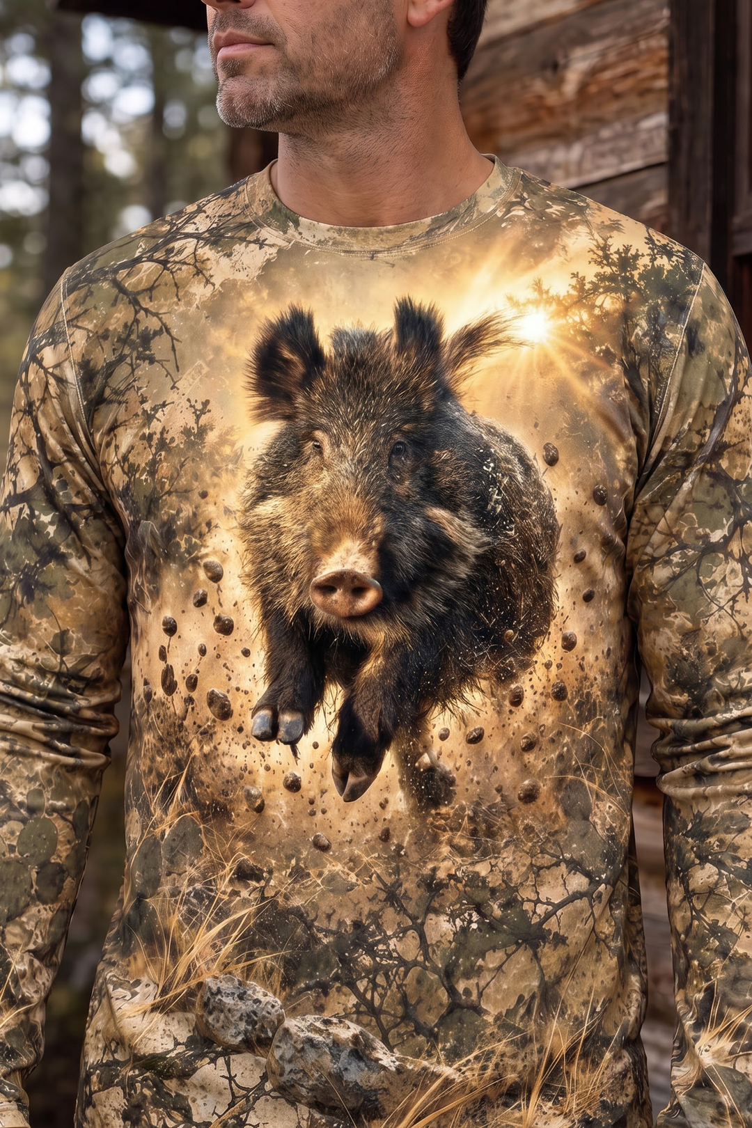 Performance Hunting Long Sleeve - Sunburst Wild Hog Charge - ULS629K image 4