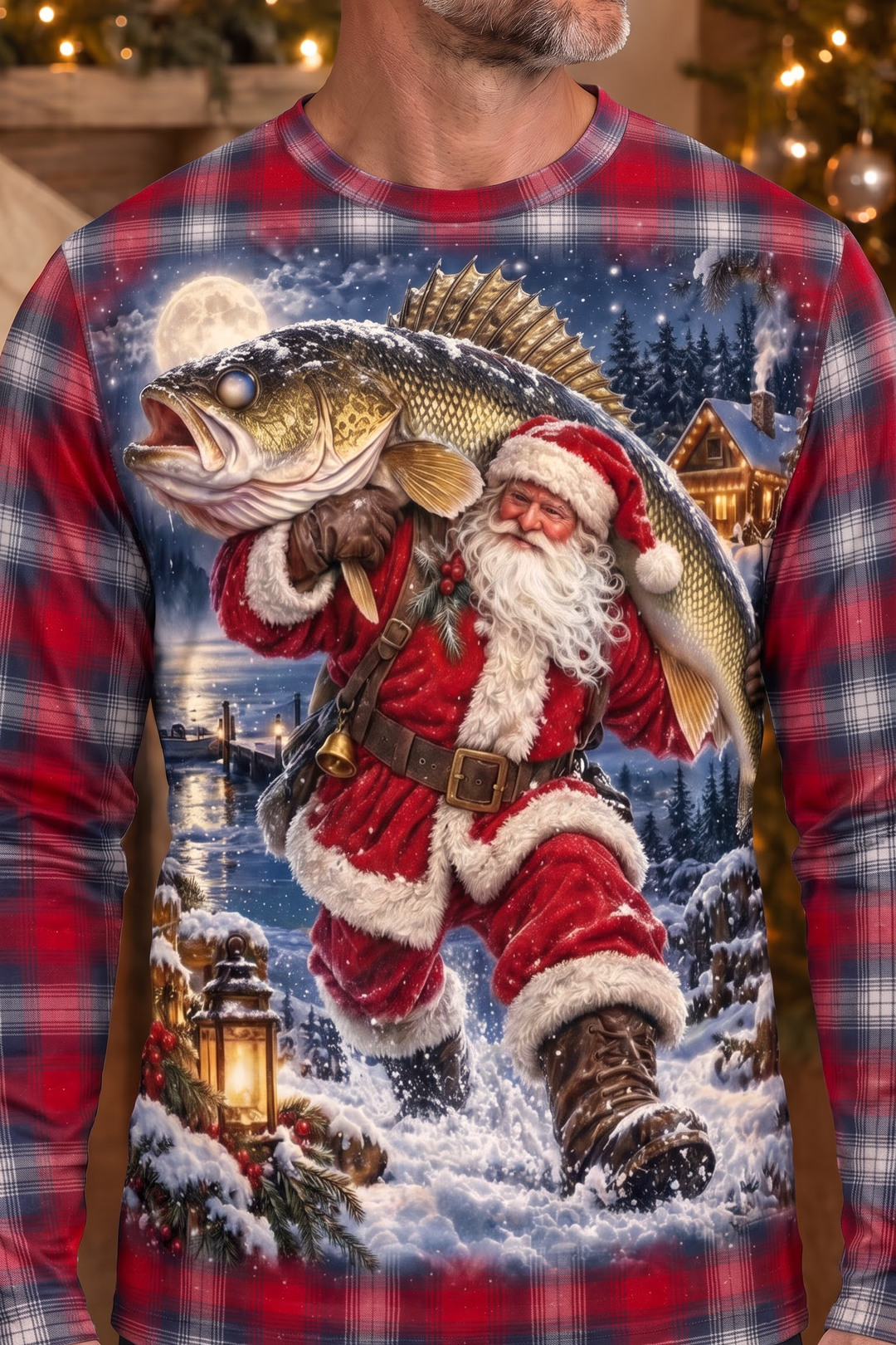 Performance Fishing Long Sleeve - Santa Plaid Walleye Catch - ULS630K image 4