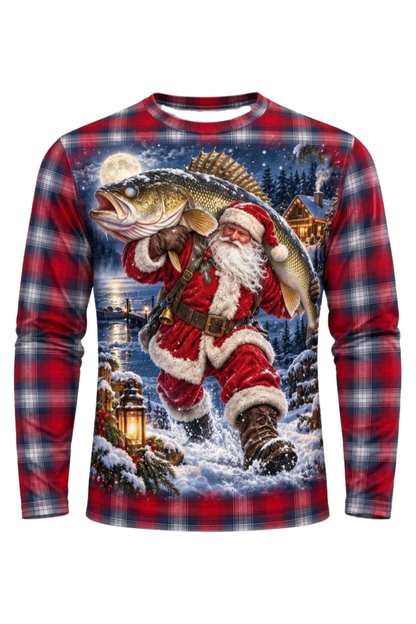 Performance Fishing Long Sleeve - Santa Plaid Walleye Catch - ULS630K image 5