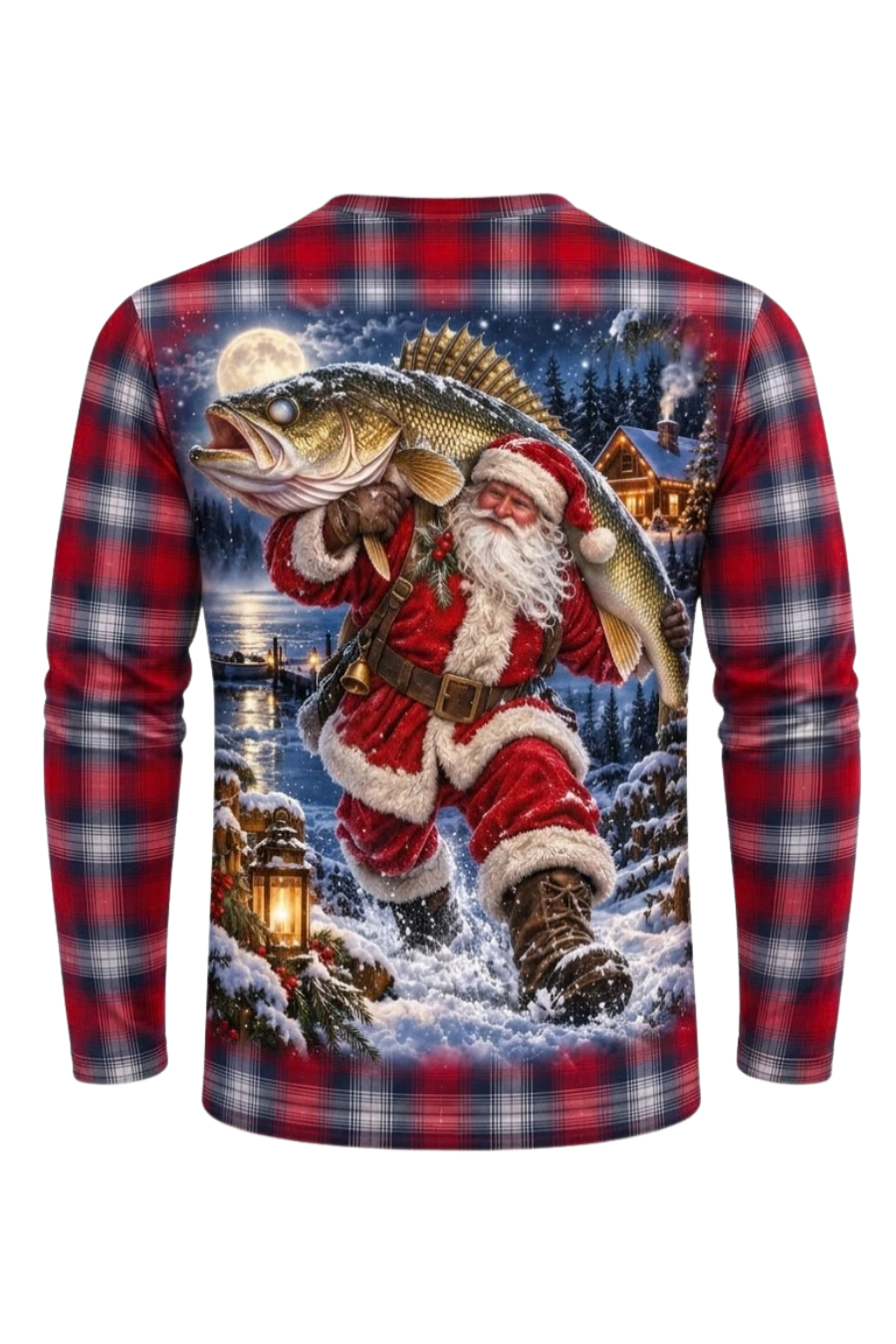 Performance Fishing Long Sleeve - Santa Plaid Walleye Catch - ULS630K image 6