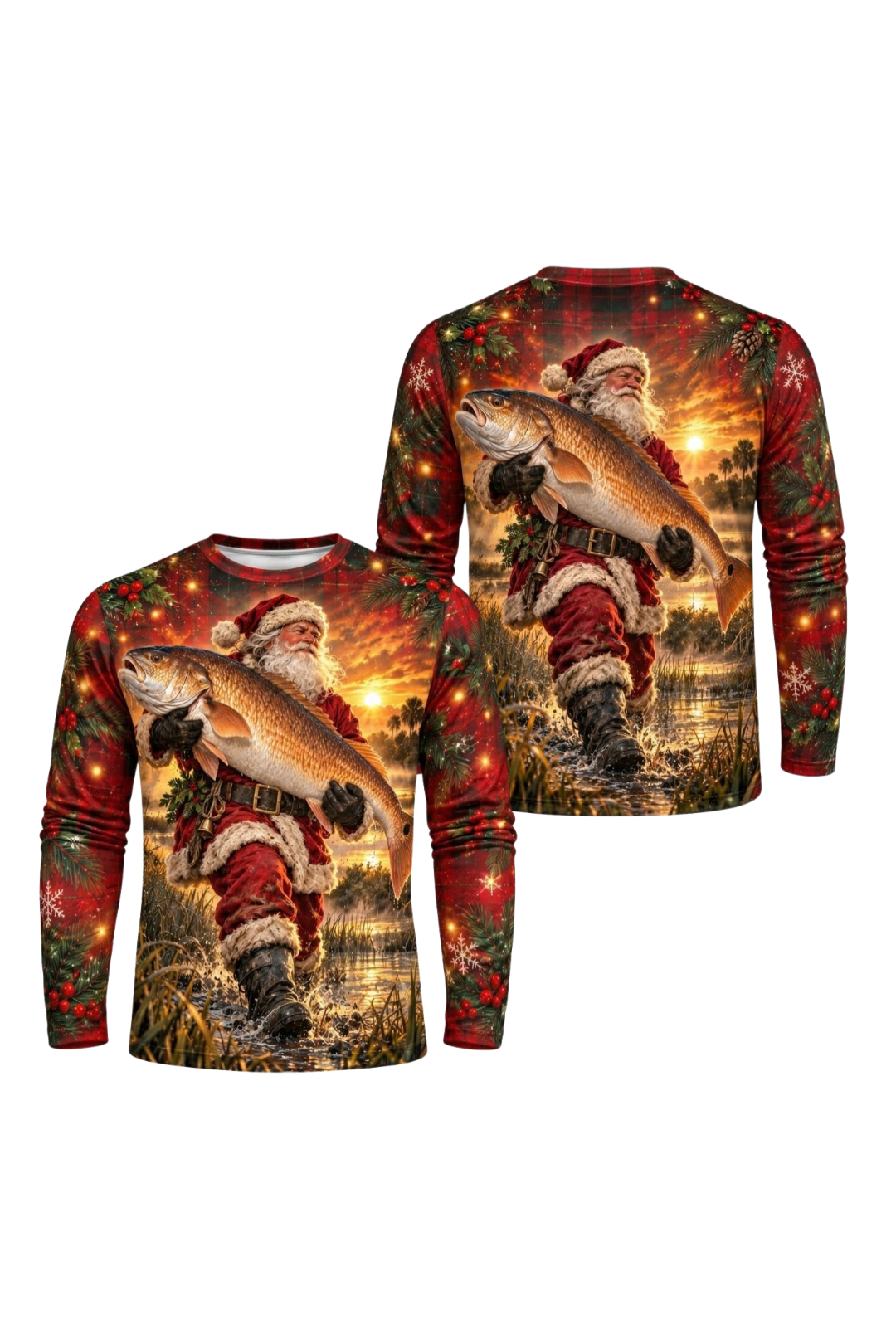 Performance Fishing Long Sleeve - Santa Golden Red Drum Sunset - ULS631K image 1