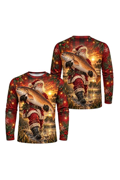 Performance Fishing Long Sleeve - Santa Golden Red Drum Sunset - ULS631K image 1