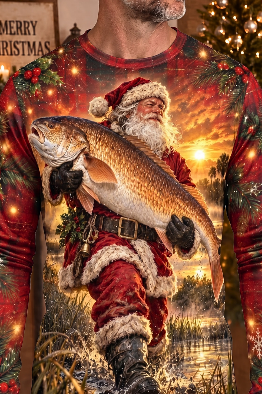 Performance Fishing Long Sleeve - Santa Golden Red Drum Sunset - ULS631K image 4