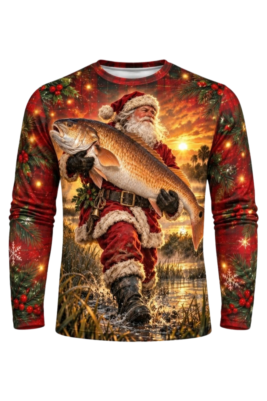 Performance Fishing Long Sleeve - Santa Golden Red Drum Sunset - ULS631K image 5