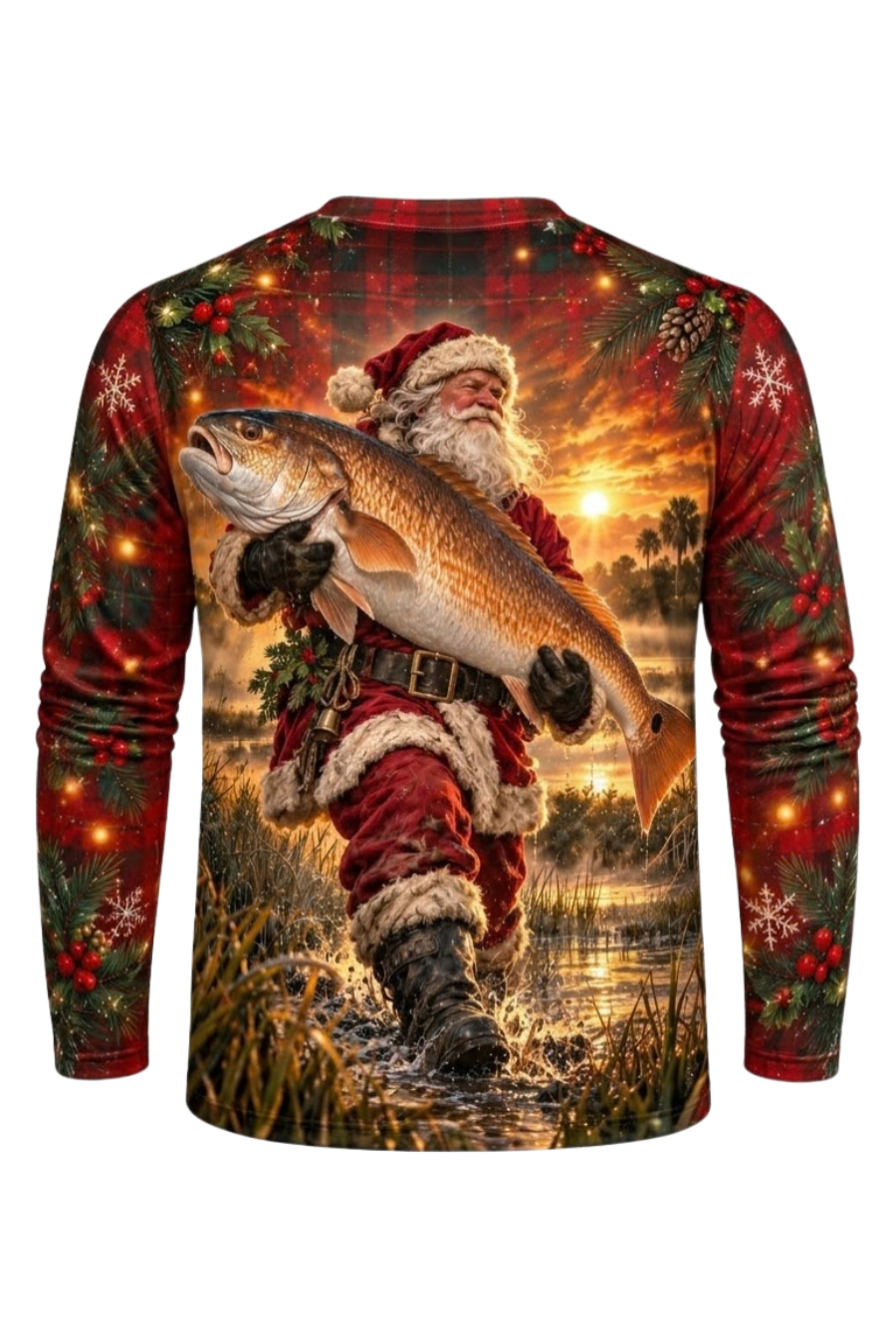 Performance Fishing Long Sleeve - Santa Golden Red Drum Sunset - ULS631K image 6