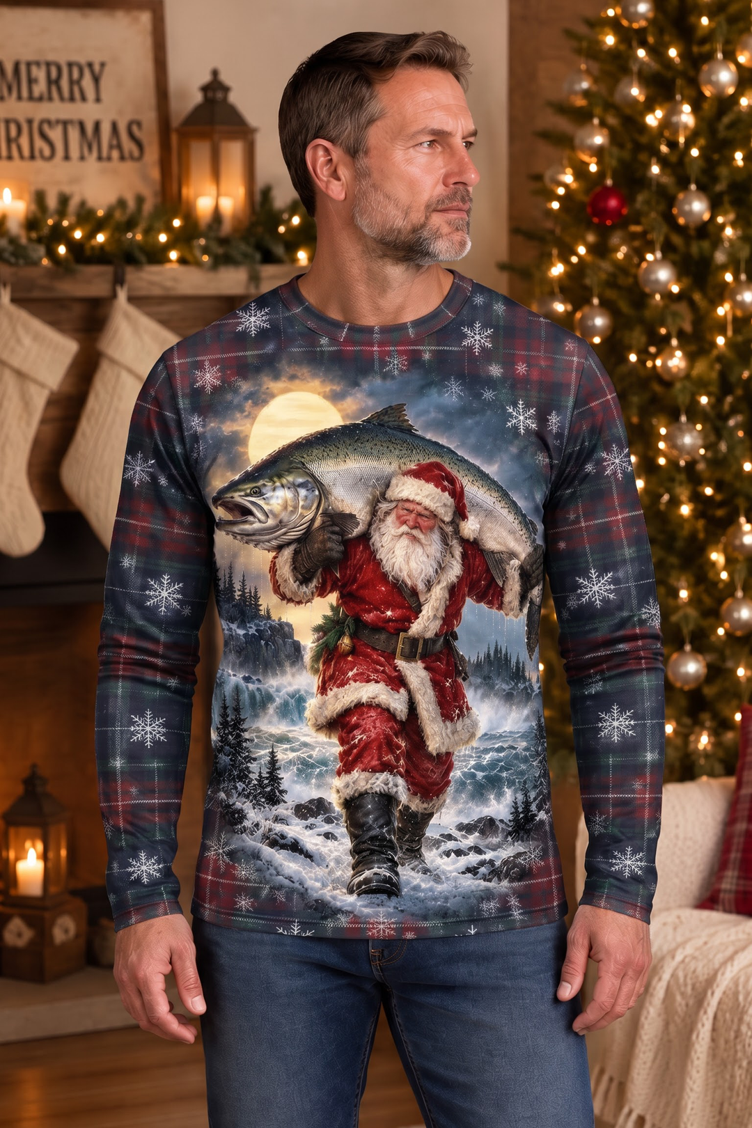 Performance Fishing Long Sleeve - Santa Moonlight King Salmon Catch - ULS632K image 2